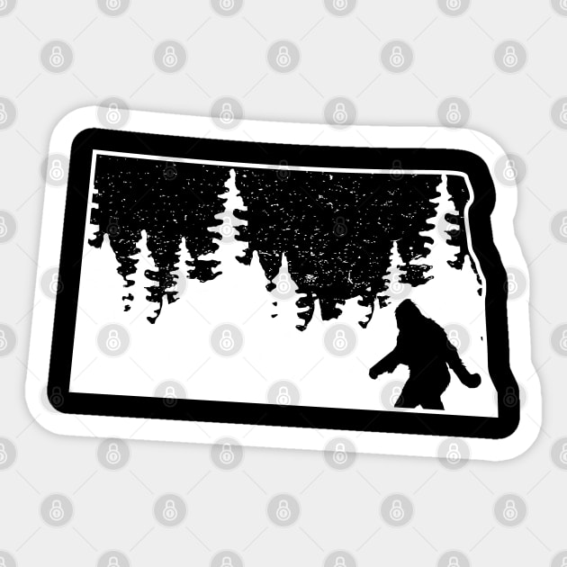 North Dakota Bigfoot Gift Sticker by Tesszero